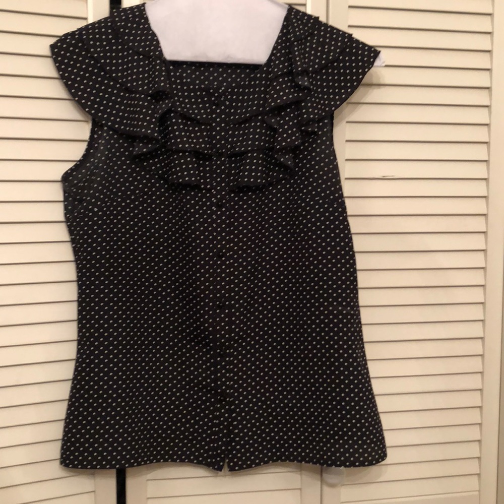 Ruffled polka dot shirt- Ann Taylor!